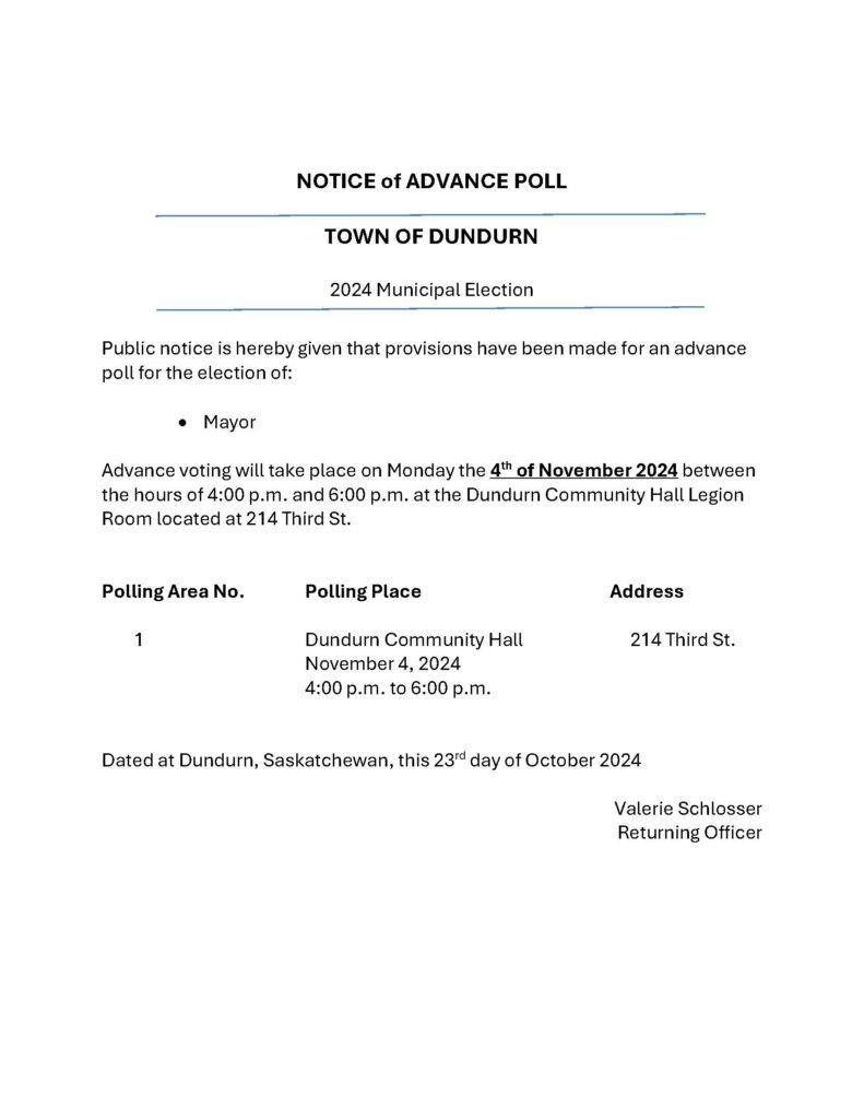 2024 Notice of Advance Poll